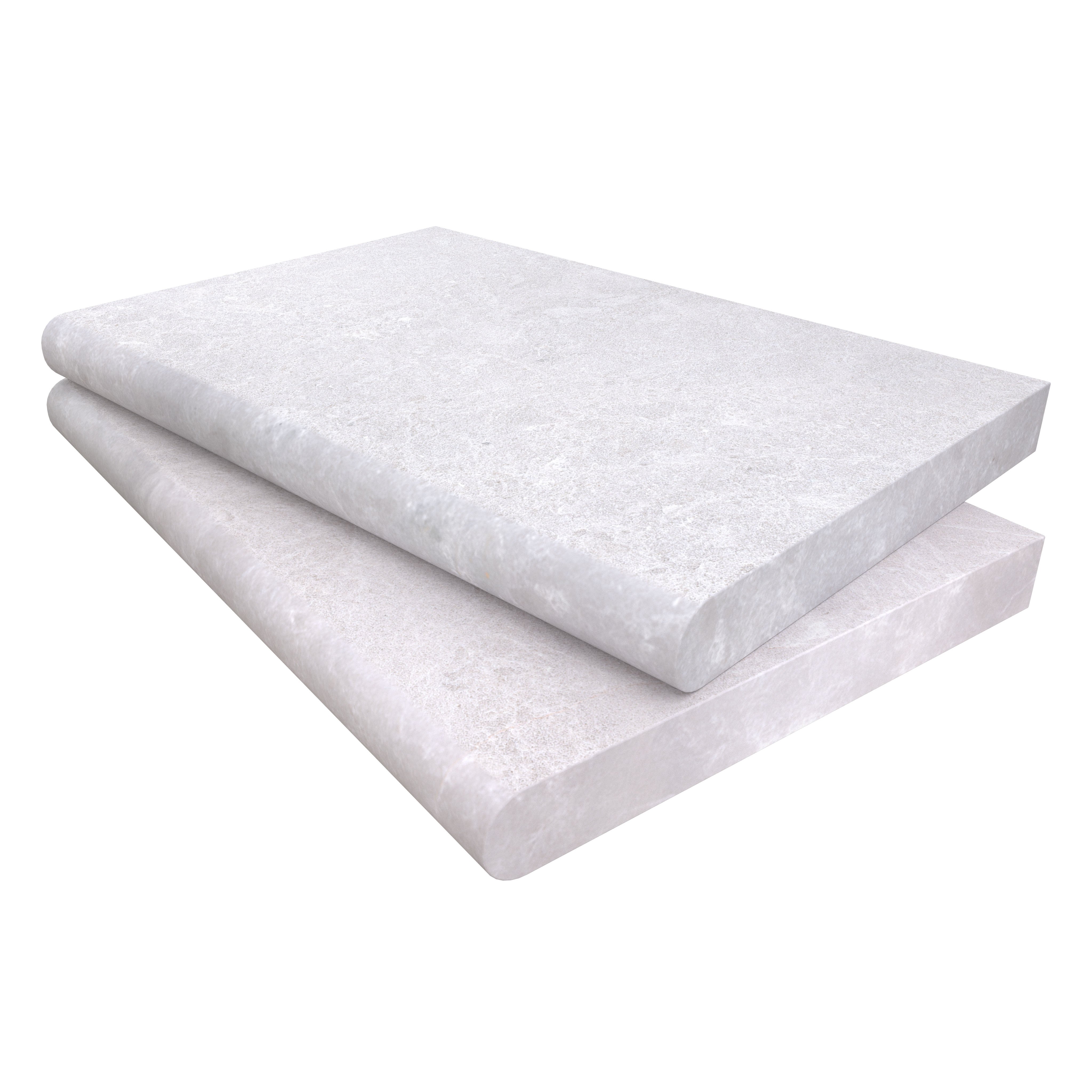 Afyon White Marble 16x24x2 2IN Bullnose Coping | STONELUX