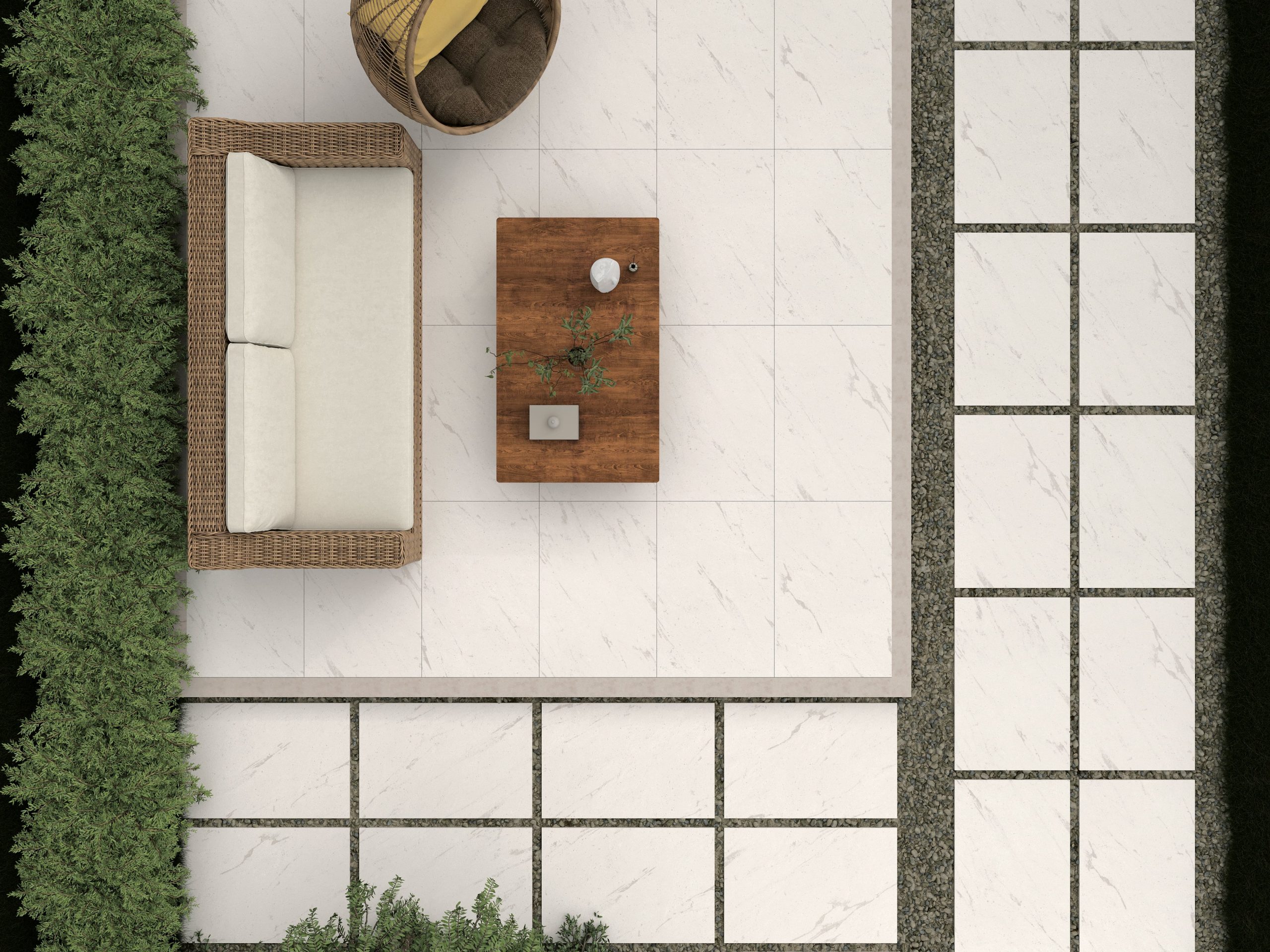 Tokyo White 24x24x2cm Porcelain Paver | STONELUX
