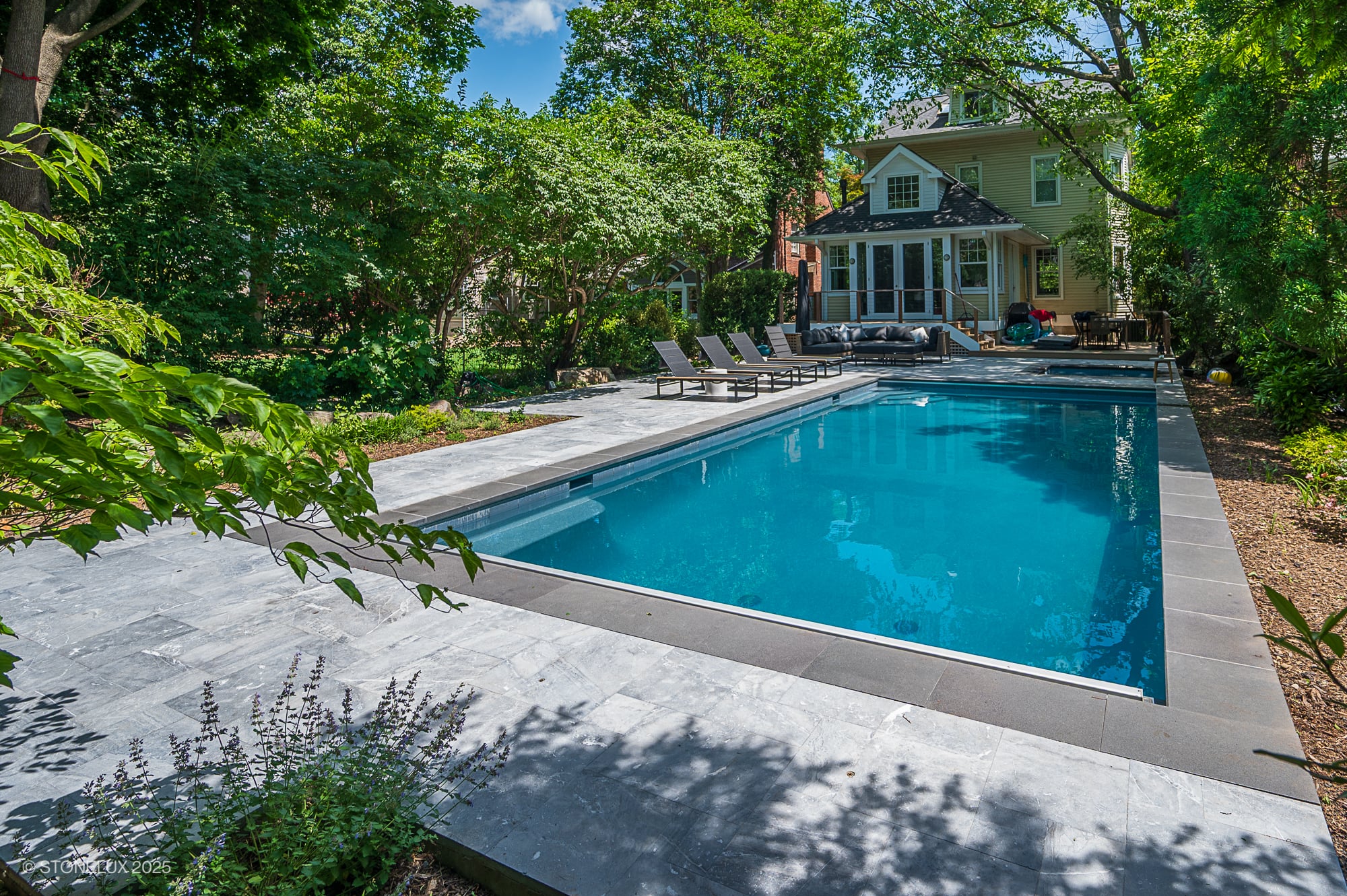 Urban Serenity Pool Project: Aegean Grey Marble & Black Basalt in ...